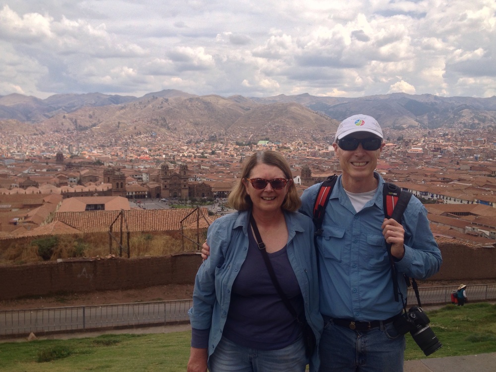 Karen and Paul - city views after a steep hike