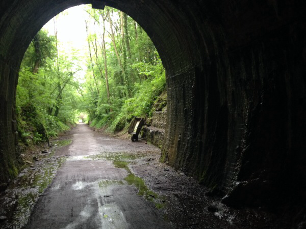 Strawberry Line tunnel&nbsp; - more suited to a mountain bike, but a welcome break from the traffic