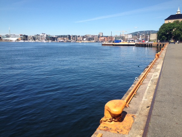 My first sight of Oslo harbour after checking into the hostel. It was a beautiful, warm day.