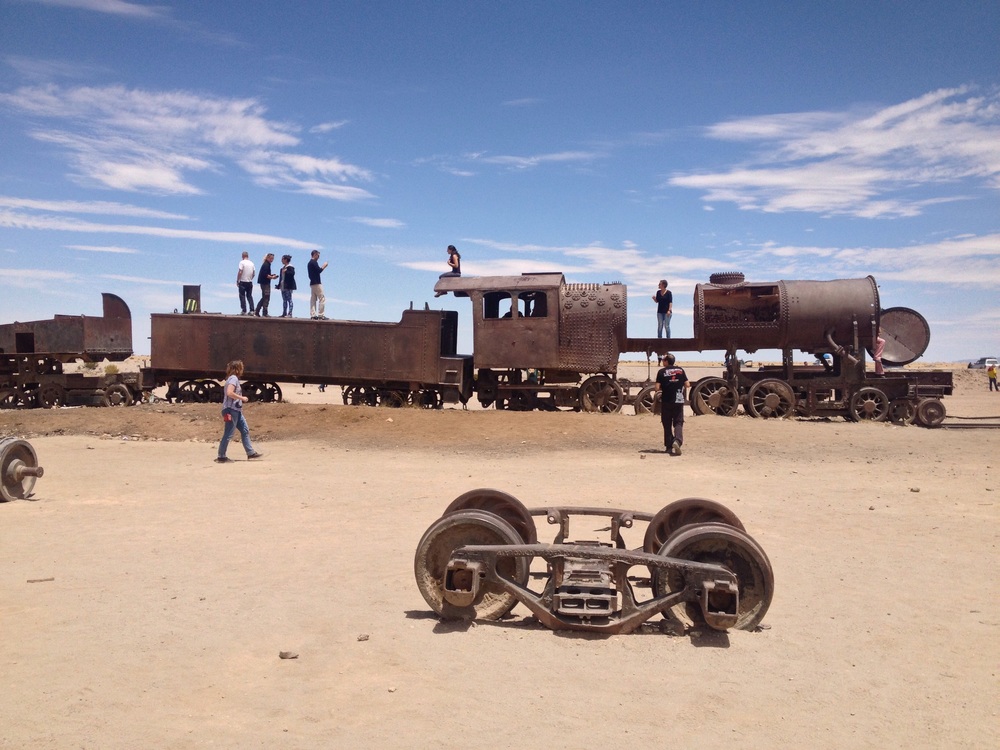 The train graveyard on the edge of Uyuni is a look back in history. 