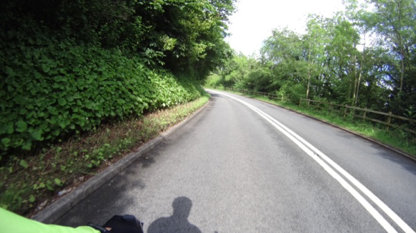 Down the 100 metre descent to Tintern. Wales had good cycling on the roads.