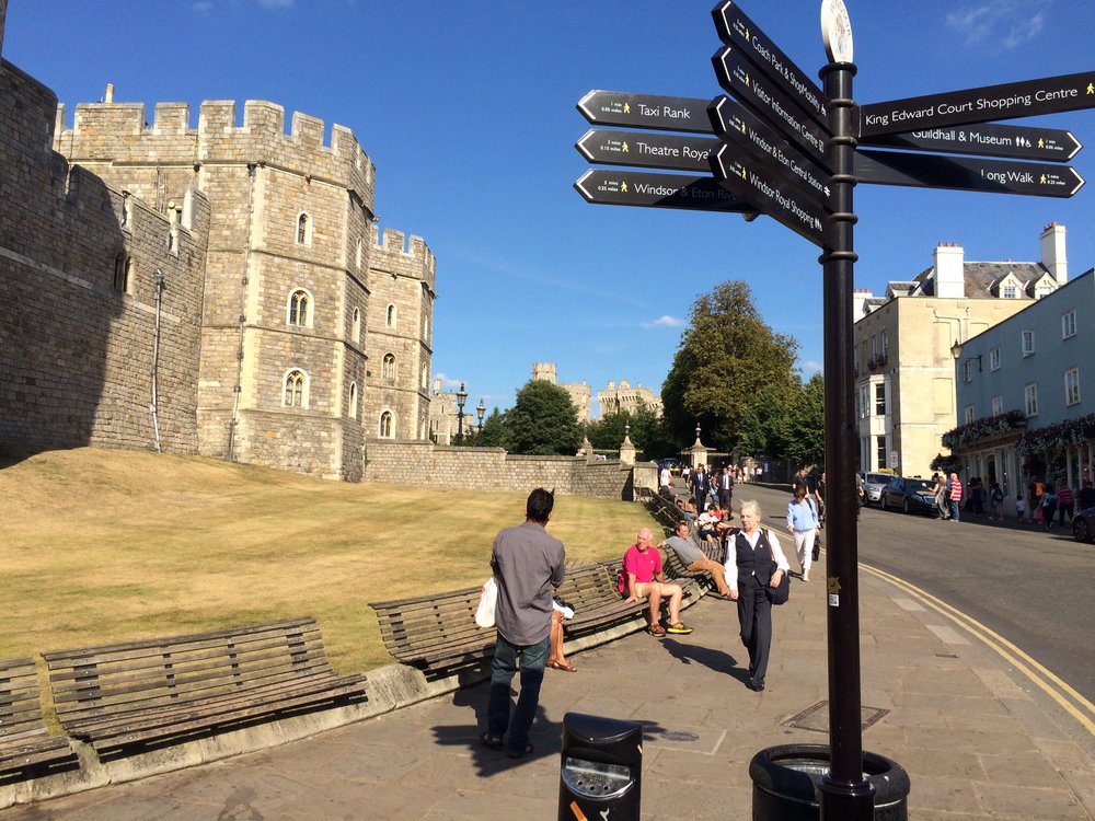 Our first close glimpse of Windsor Castle