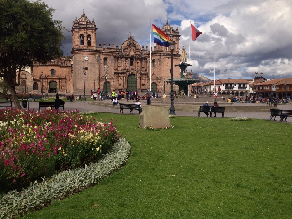 Plaza de Armas is full of tourists, hawkers and police. &nbsp;