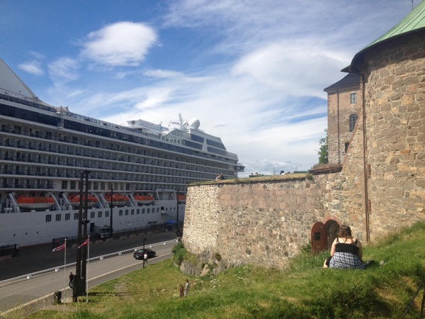 The 13th century fortress could not hold back this ship. It's a great view from here