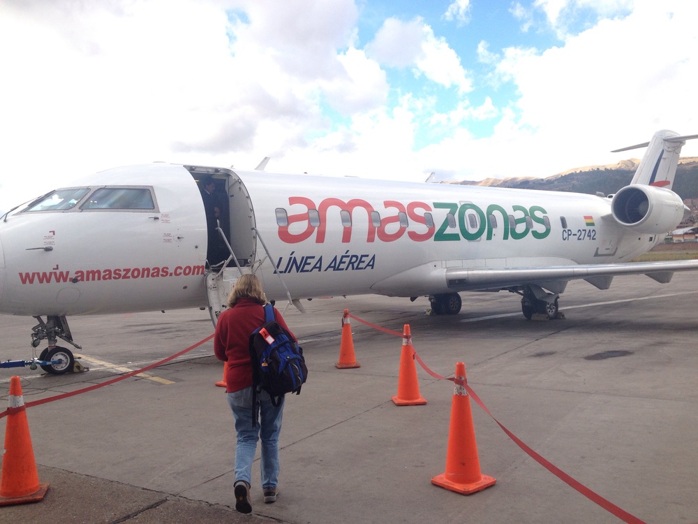 After 6 hour delay in Cusco we boarded the plane to La Paz