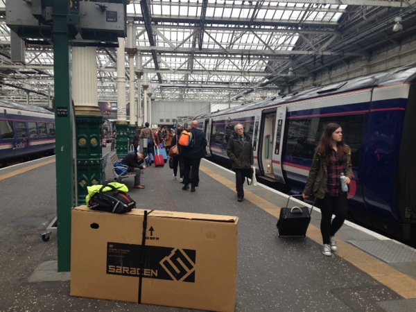 Arrived at Edinburgh. The bicycle was packed into the box between Inverness and Edinburgh.&nbsp;